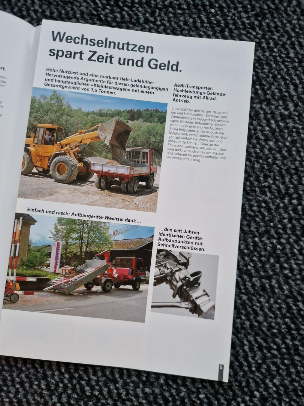 Aebi Tracteurs: Original Prospekt Aebi Kommunal Transporter TP98 – D'occasion à Dürnten par Bachtel84 2
