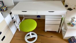 Homeoffice-Set: Schreibtisch, Rollcontainer, Hocker