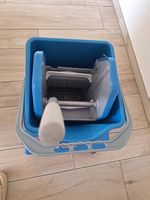 Wischmopp-Eimer mit Auswringpresse  Blau/Grau