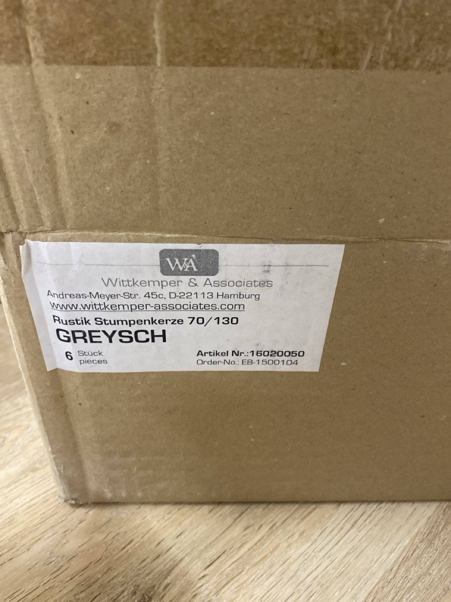 Candele: Kerzen Grey 70/130 – Nuovo e nell'imballaggio originale da Richterswil venduto da Patschiva 1