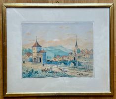 Walter Eggimann – Untertorbrücke Bern Aquarell signiert