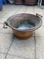 Antiker Kupfertopf / Eimer mit Griff - Deko für Garten!