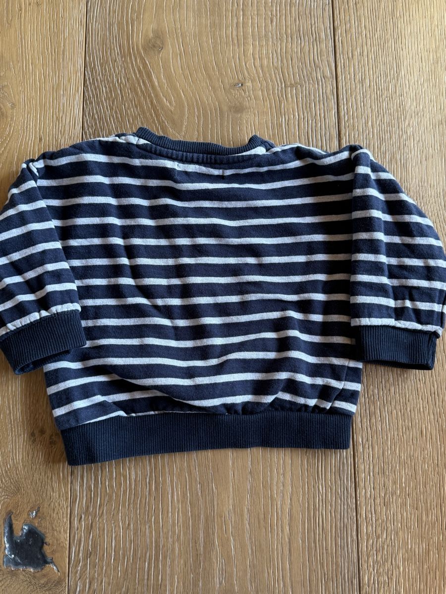 Pulls et sweat-shirts: Dunkelblauer gestreifter Babypullover Grösse 74 – D'occasion à Pragg-Jenaz par gobrist 1