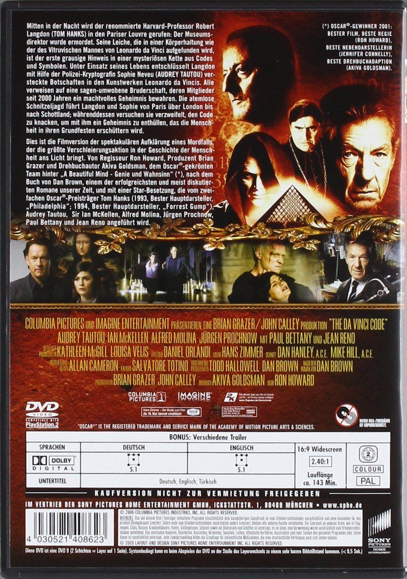 Alle DVDs: DVD  The Da Vinci Code - Sakrileg – Gebraucht aus Heimberg von Rockenrol 1