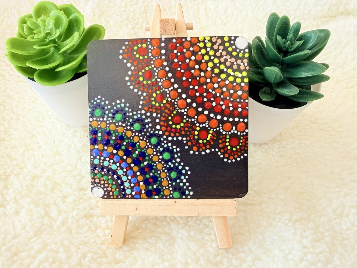 Sottobicchieri: Handmade Dot Mandala Coaster Set, Unique Home Decor!(2pcs) – Nuovo e nell'imballaggio originale da Opfikon venduto da aka_xl7l 1