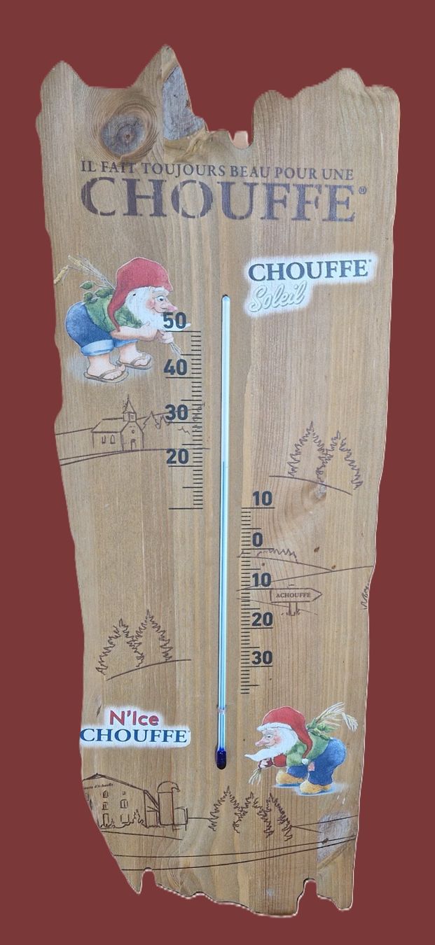 Insegne: Thermomètre publicitaire/ Werbe-Thermometer Bier"La Chouffe" – Usato da Villarepos venduto da Discorine07 6