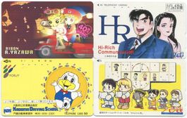 4 Manga/Comic Telefonkarten aus Japan