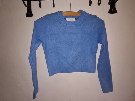 Zara Knit Crop Pullover Hellblau Gr. 11–12 (152)