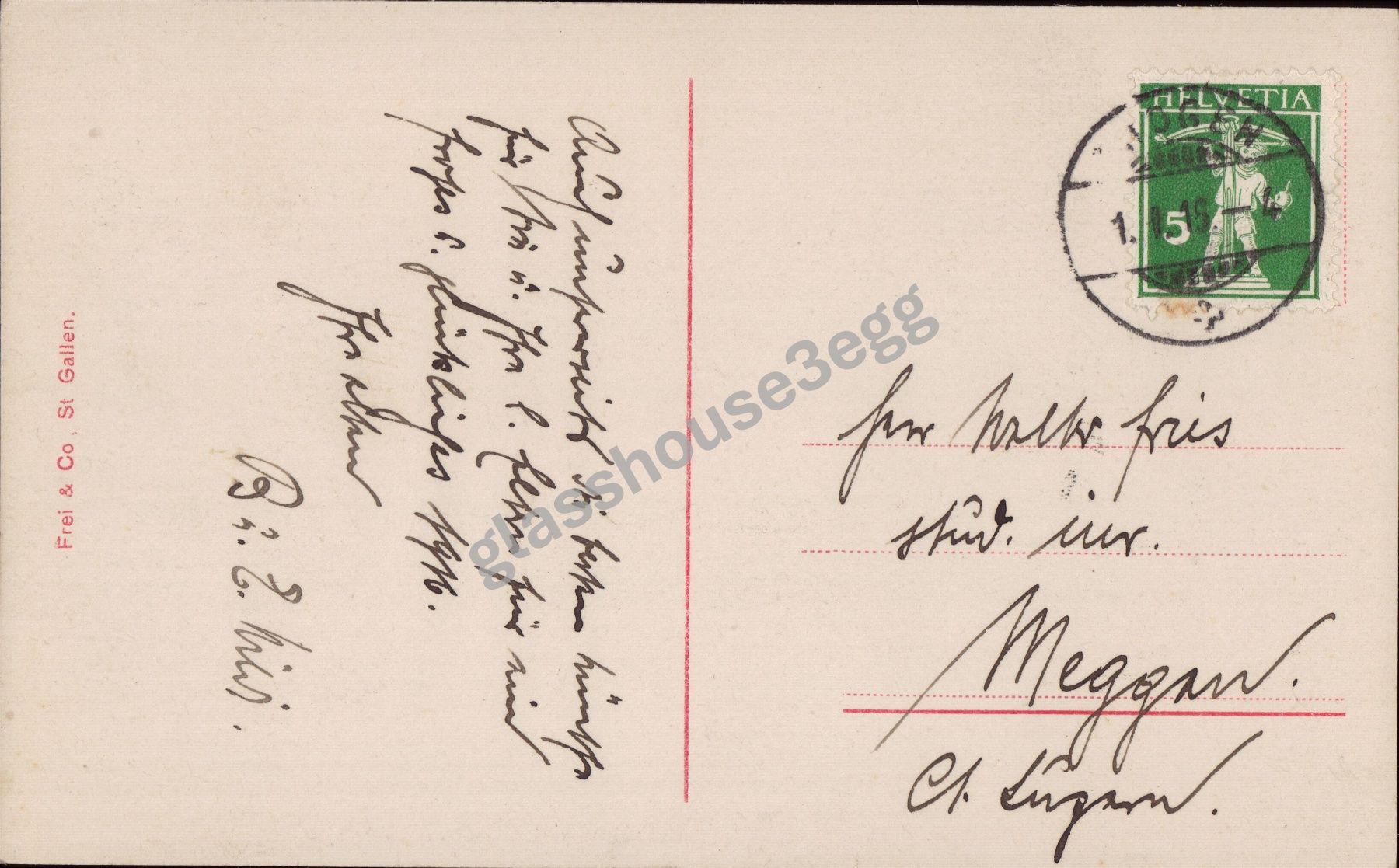 Cartoline postali: AK 1916 Bei Hohen Buchen. – Usato da Eggersriet venduto da glasshouse3egg 1