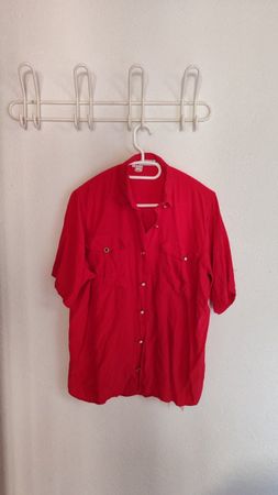 Sommerliche Benetton Bluse Rot Gr. L, Leicht & Luftig, NEU!