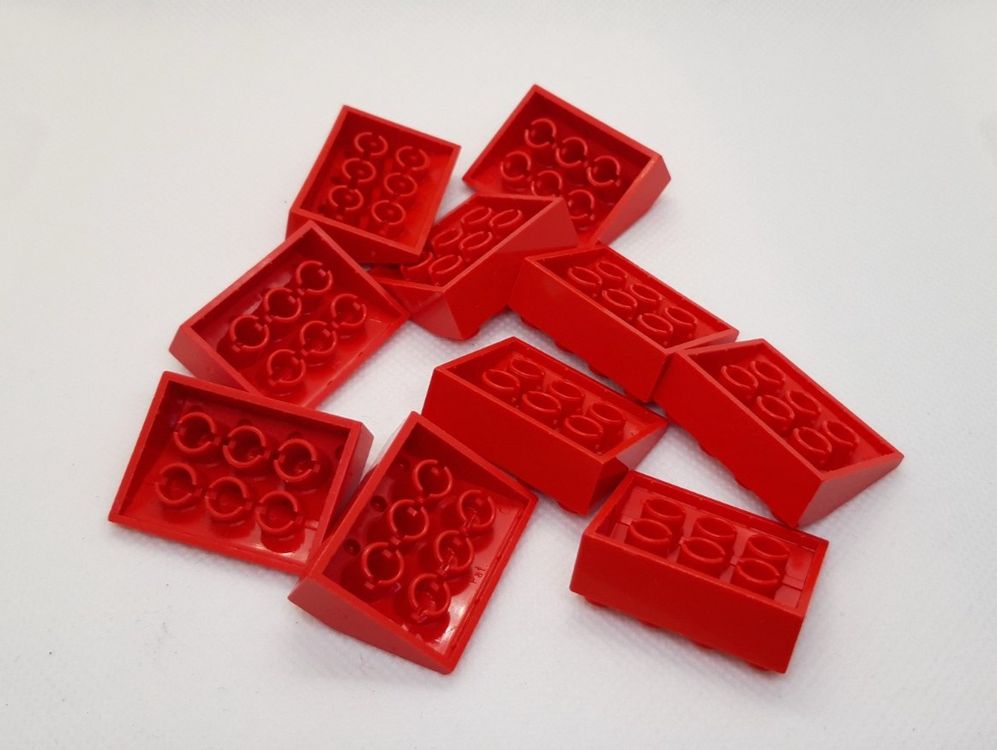 Lego 10 Stk. Slope 33 3 x 4 (rot) | Kaufen auf Ricardo
