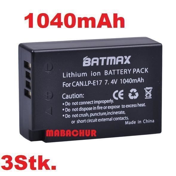Canon Akkus: 3x LP-E17 AKKU Für CANON  EOS 750D – Neu und originalverpackt aus Domat/Ems von mabachur