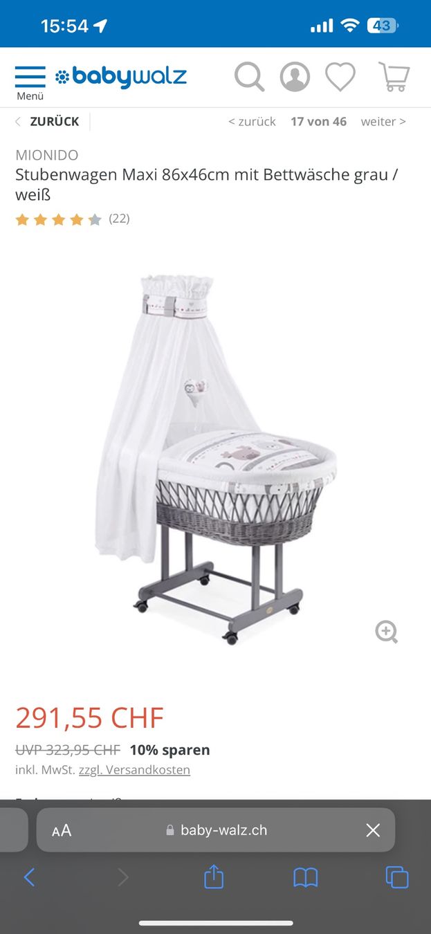 Wiegen & Stubenwagen: Stubenwagen Maxi Hochbett Baby 86x46cm – Gebraucht aus Allschwil von chris.cox 7