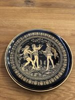 Assiette Décorative Grecque en Céramique Noire et Or 24K