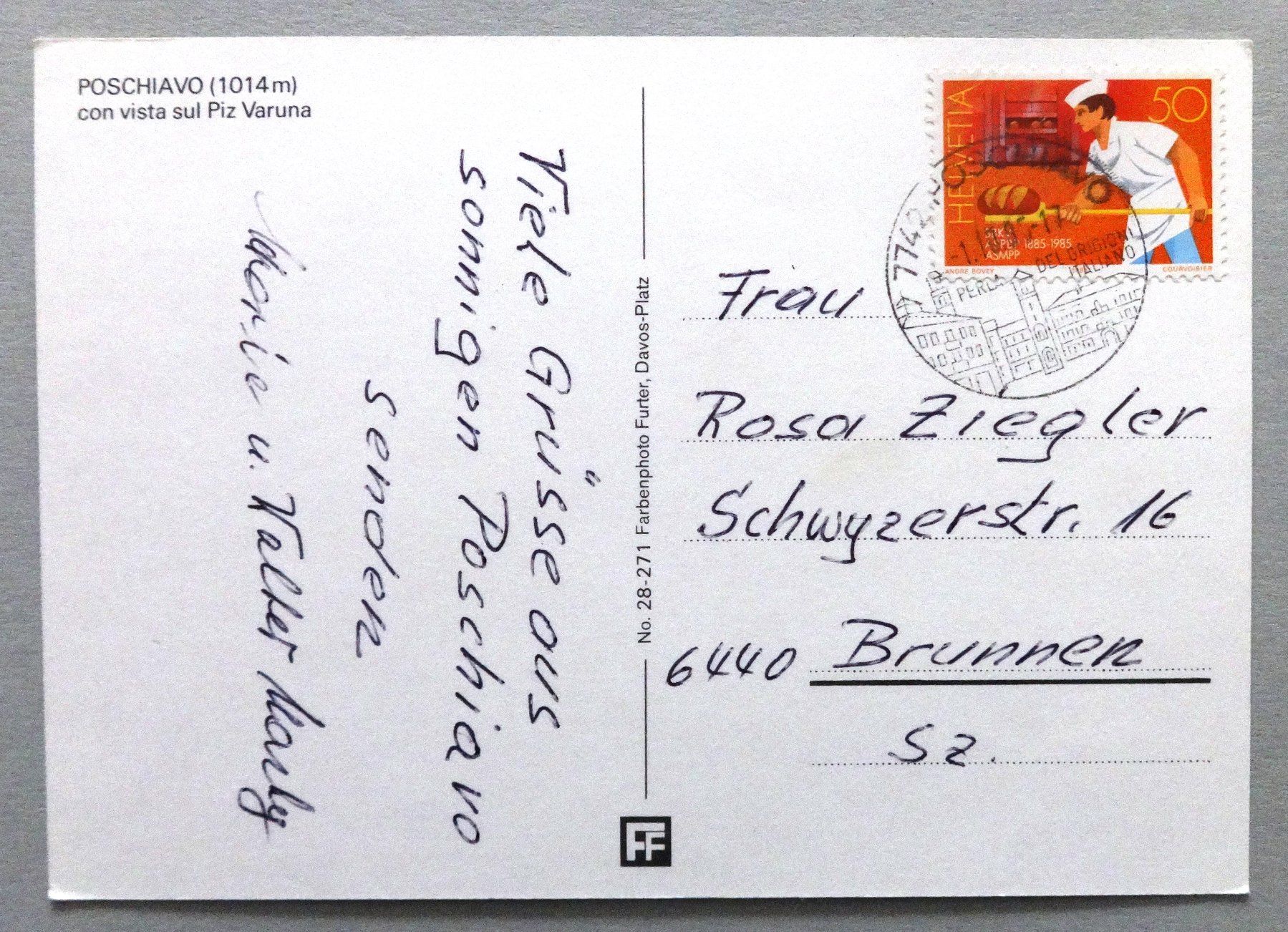 Cartoline postali: Poschiavo (1014 m) – Usato da Fétigny venduto da Billy2miny 1