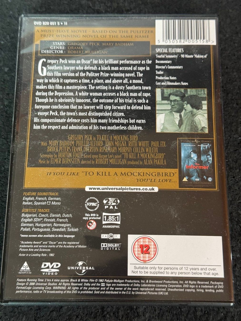 Tutti i DVDs: To Kill A Monkingbird DVD EN/DE/FR/IT/SP Gregory Peck – Usato da Fribourg venduto da tschjoly 1