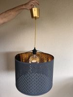 Moderne Hängelampe Blau-Gold