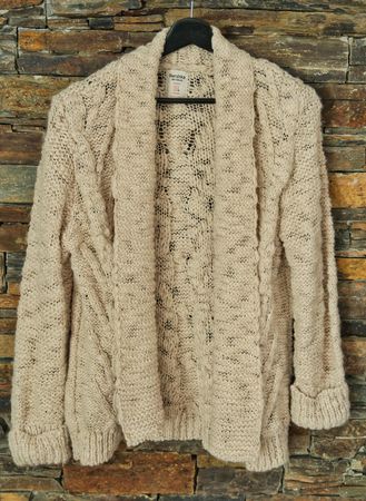 Strickjacke creme Gr. L Bershka (knit wear)