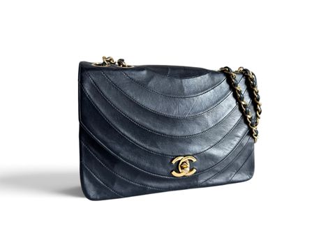 CHANEL Lambskin Half Moon Flap Bag Tasche