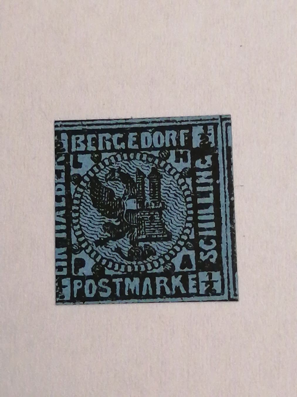 Alle Briefmarken: Alt Deutschland Bergedorf 1/2 Schilling  – Gebraucht aus Happerswil von tschergi