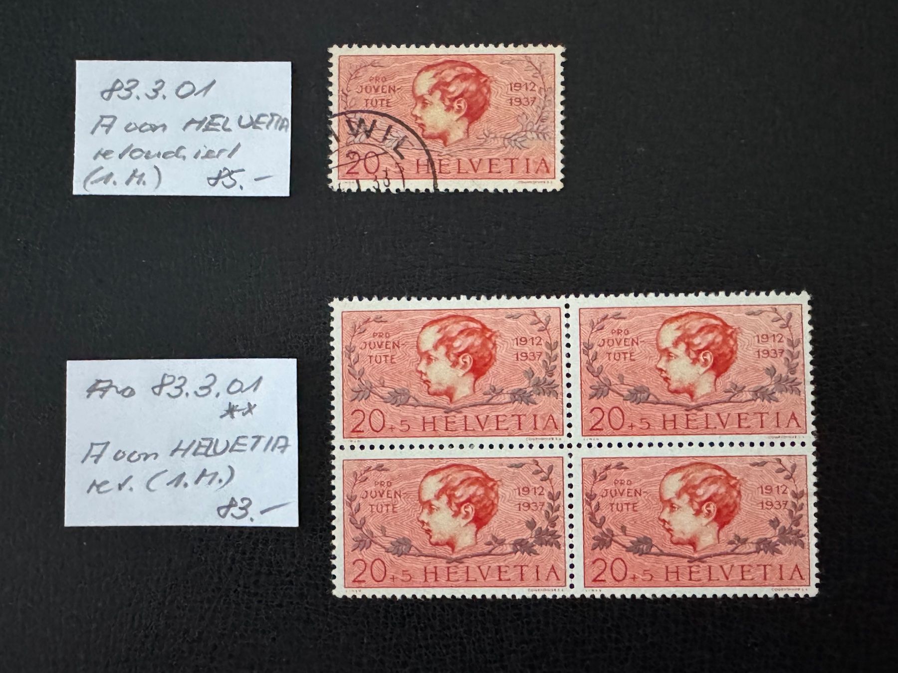 Tous les timbres: Pro Juventute 1937, 83.3.01, postfrisch/gestempelt – D'occasion à Stallikon par HILDECH1
