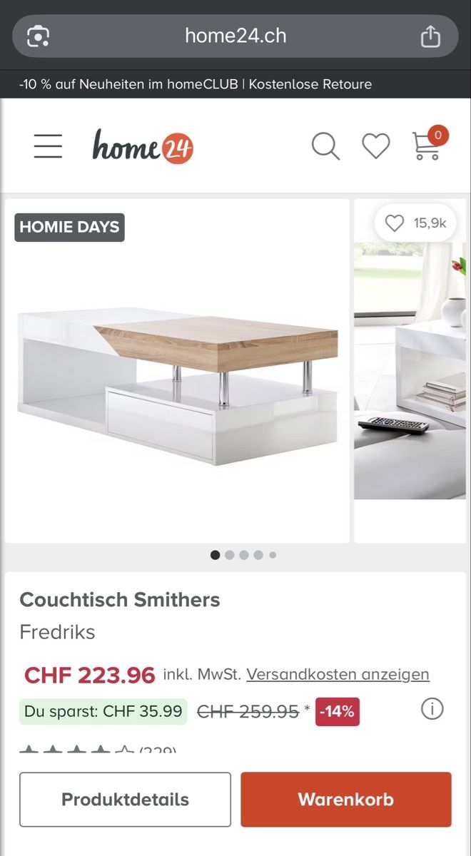 Tavoli: Couchtisch Smithers ab 1 CHF! – Nuovo (secondo la descrizione) da Bazenheid venduto da nik_nf8z 2