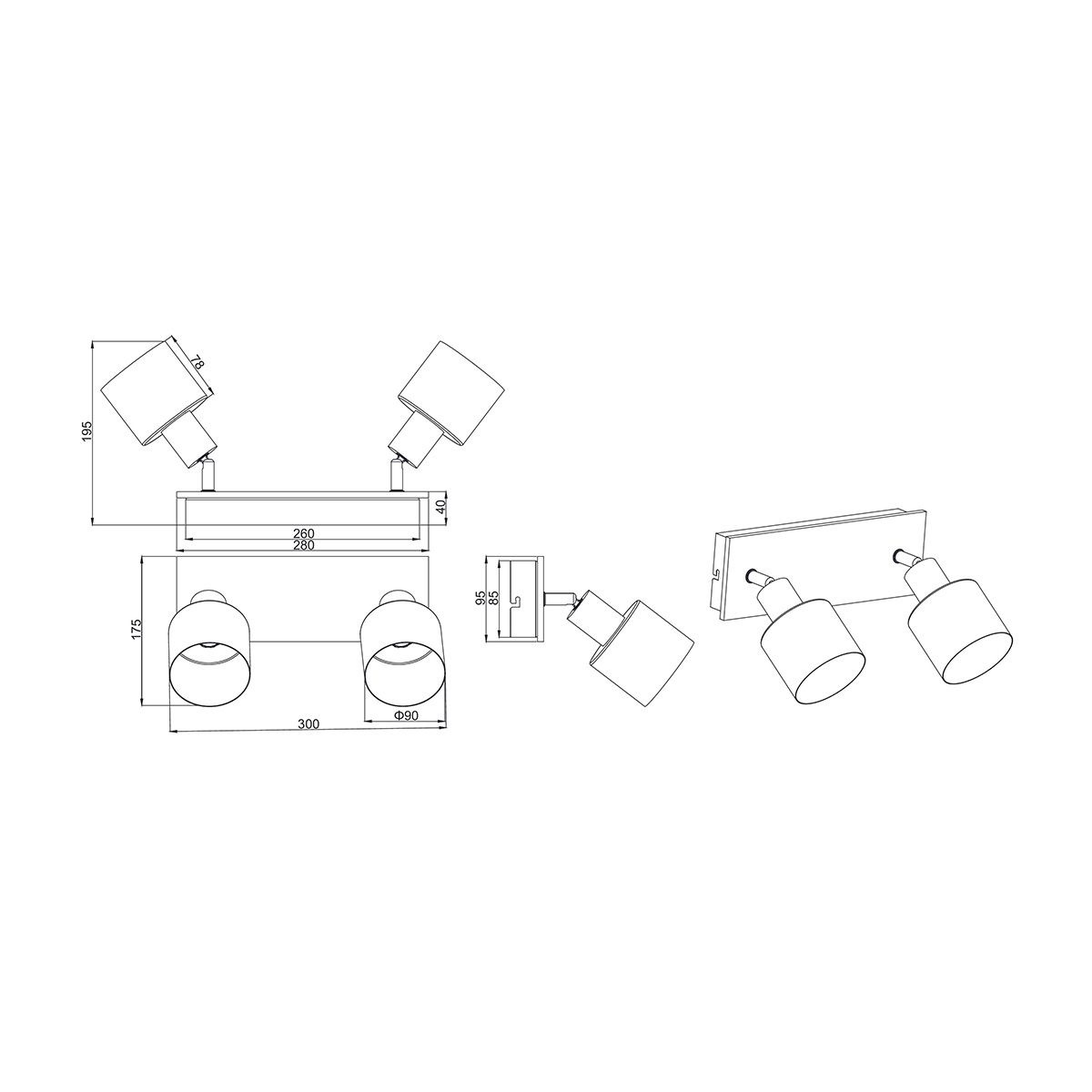 Lampade: Deckenleuchte, 2er Spot, 30 cm x 9 cm – Nuovo (secondo la descrizione) da Kreuzlingen venduto da Smart-Light 4