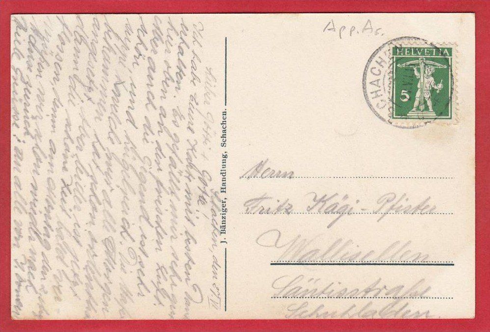 Cartoline postali: SCHACHEN-REUTE – Usato da Grüningen venduto da Kartenlaube 1
