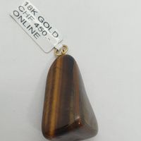 Echt 18K Gold - Tigerauge Anhänger