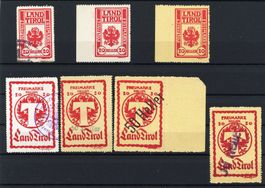 Österreich 1919, Lot mit Tiroler Lokalmarken