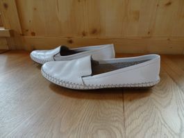 Echt Leder Moccassins weiss aus Spanien Gr. 36 - 260299