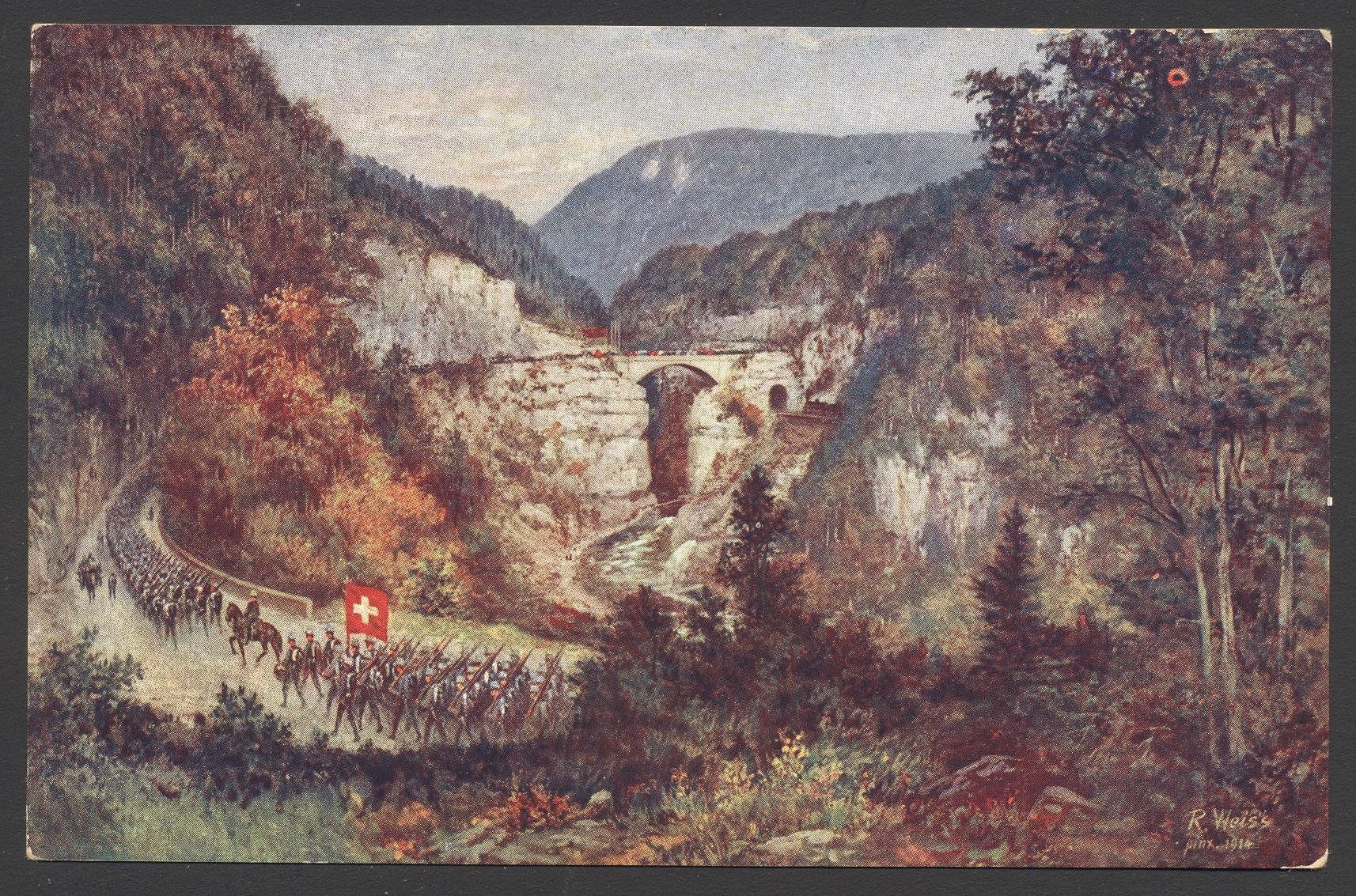 Cartoline postali: WK1 Waffengattungen Nr. 15 – Usato da Siebnen venduto da Fstaehli