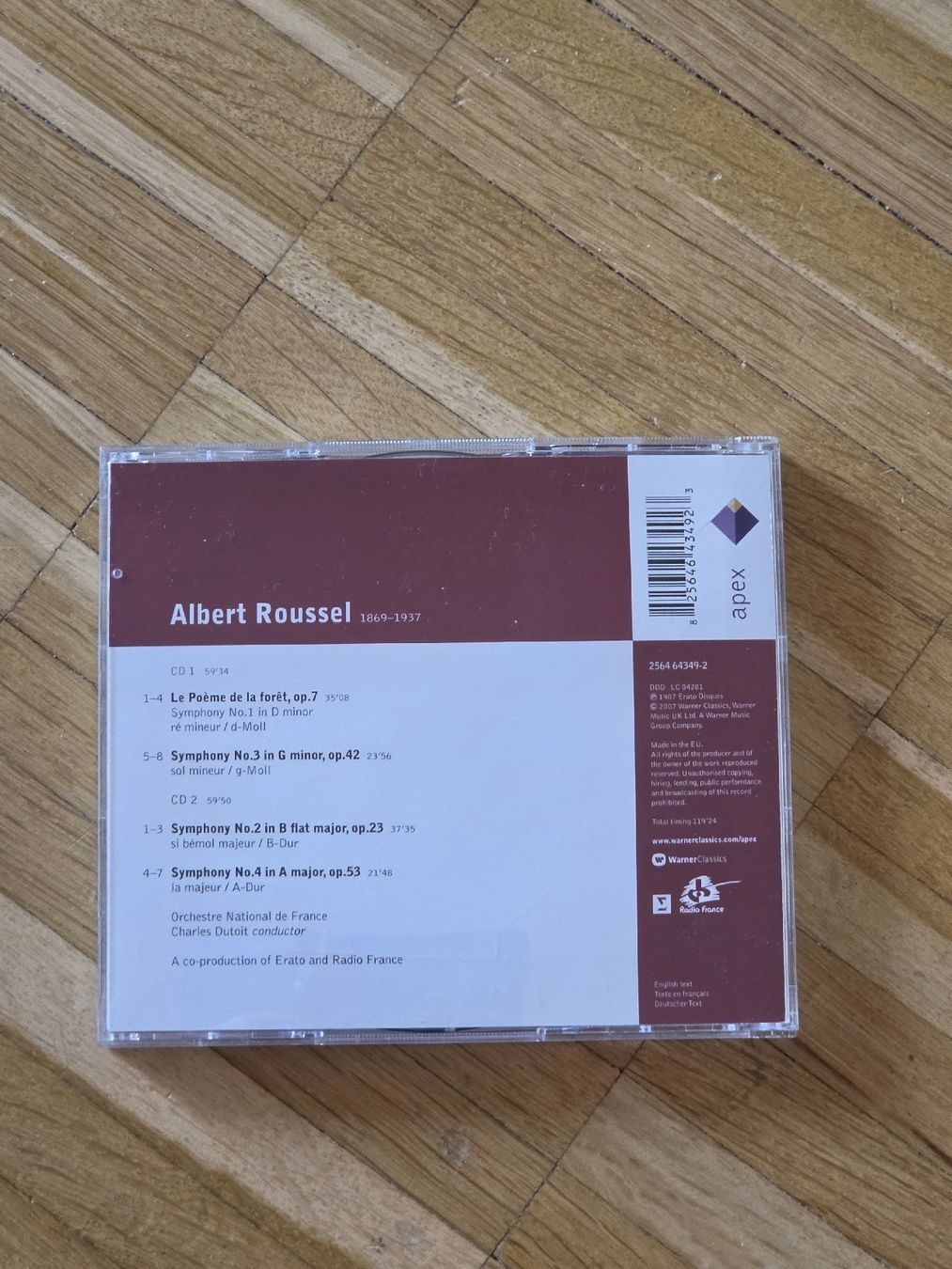 CD: Doppel-CD: Albert Roussel Symphonies 1-4 – Usato da Aesch BL venduto da immon 1
