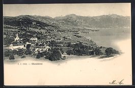 AK Chexbres, Panorama mit Bergen, 1899