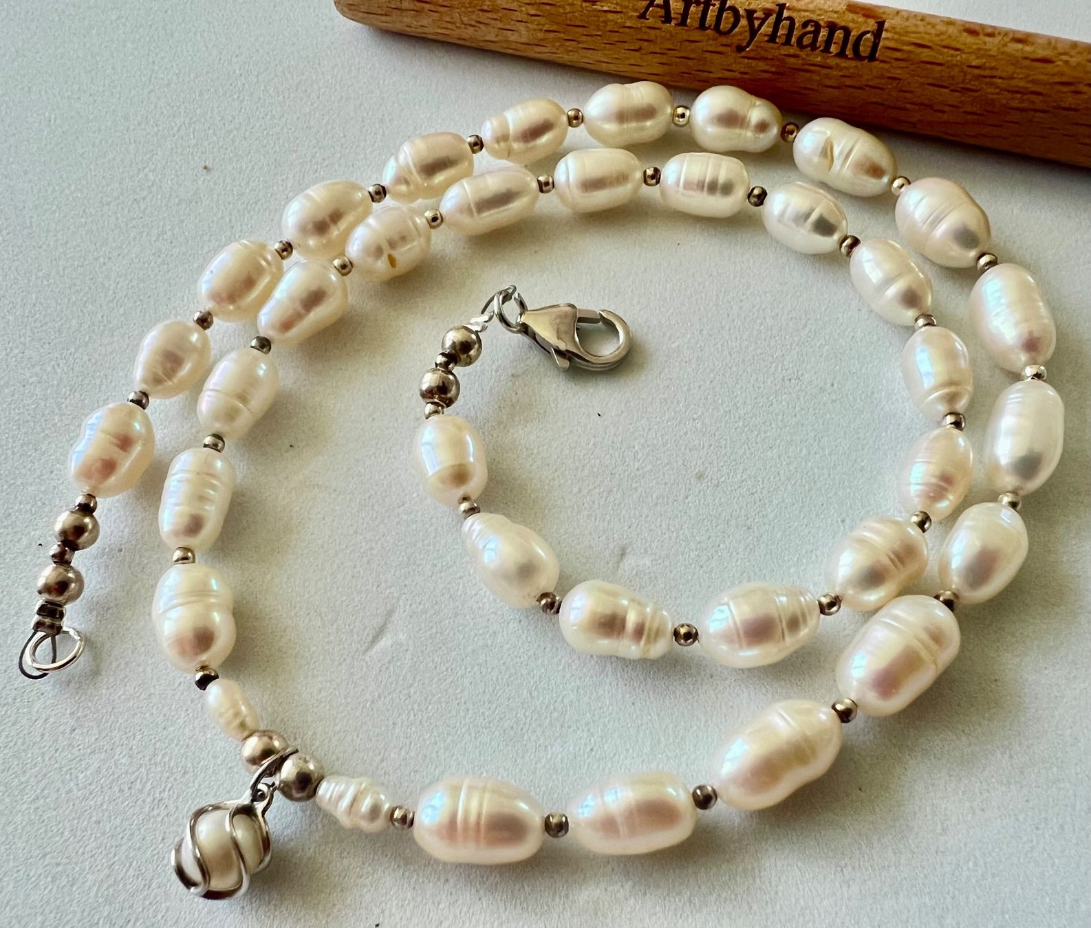 Ketten: Traumhafte Perlenkette 925 Silber mit schwebender Perle – Neu (gemäss Beschreibung) aus Ruswil von artbyhand 6