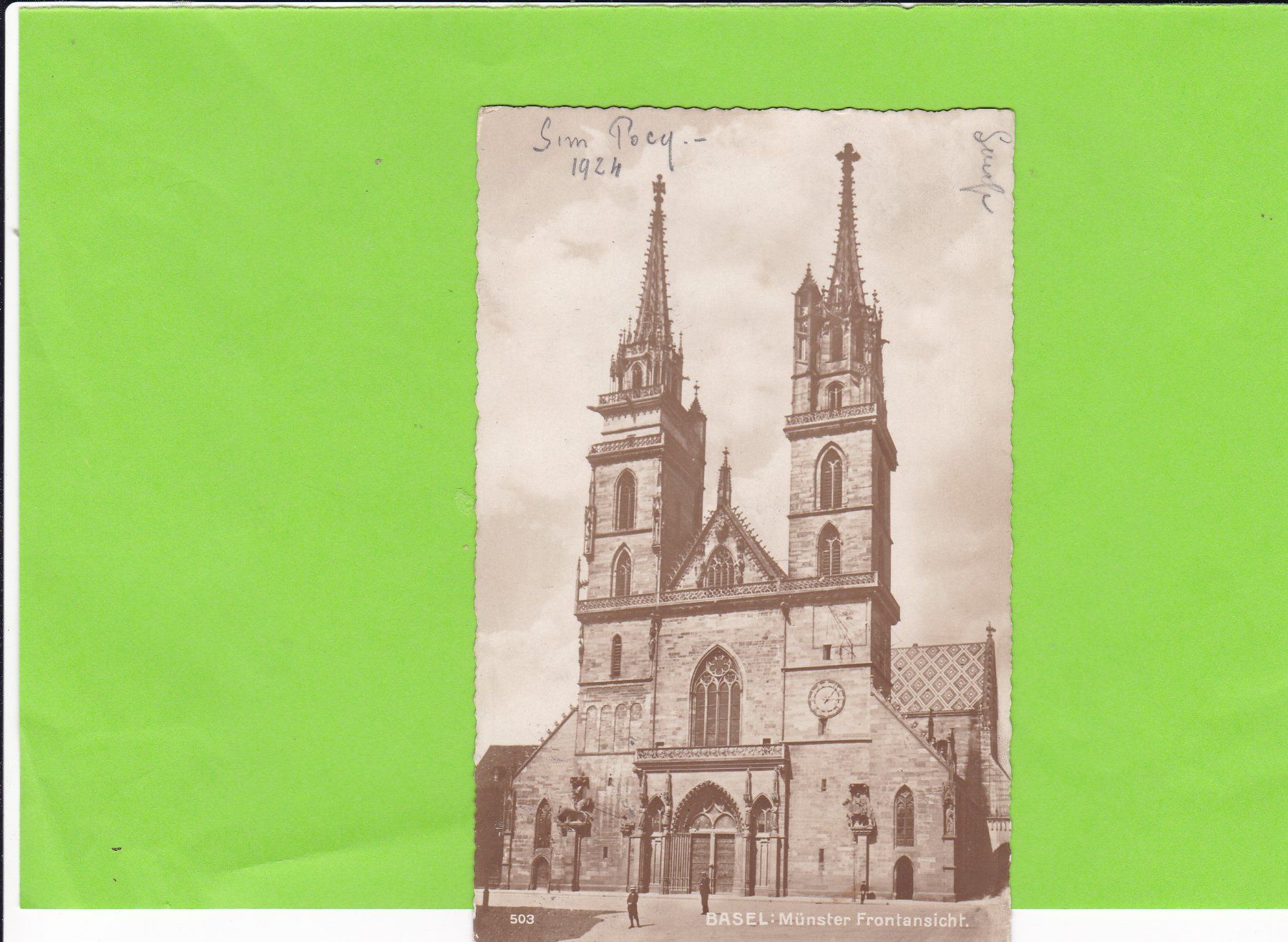 Cartoline postali: Basel-Münster-Frontansicht – Usato da St. Peterzell venduto da neckertal
