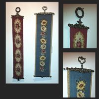 2x bestickte Wandbehänge/Glockenzüge🥰/ mit Blumenmuster