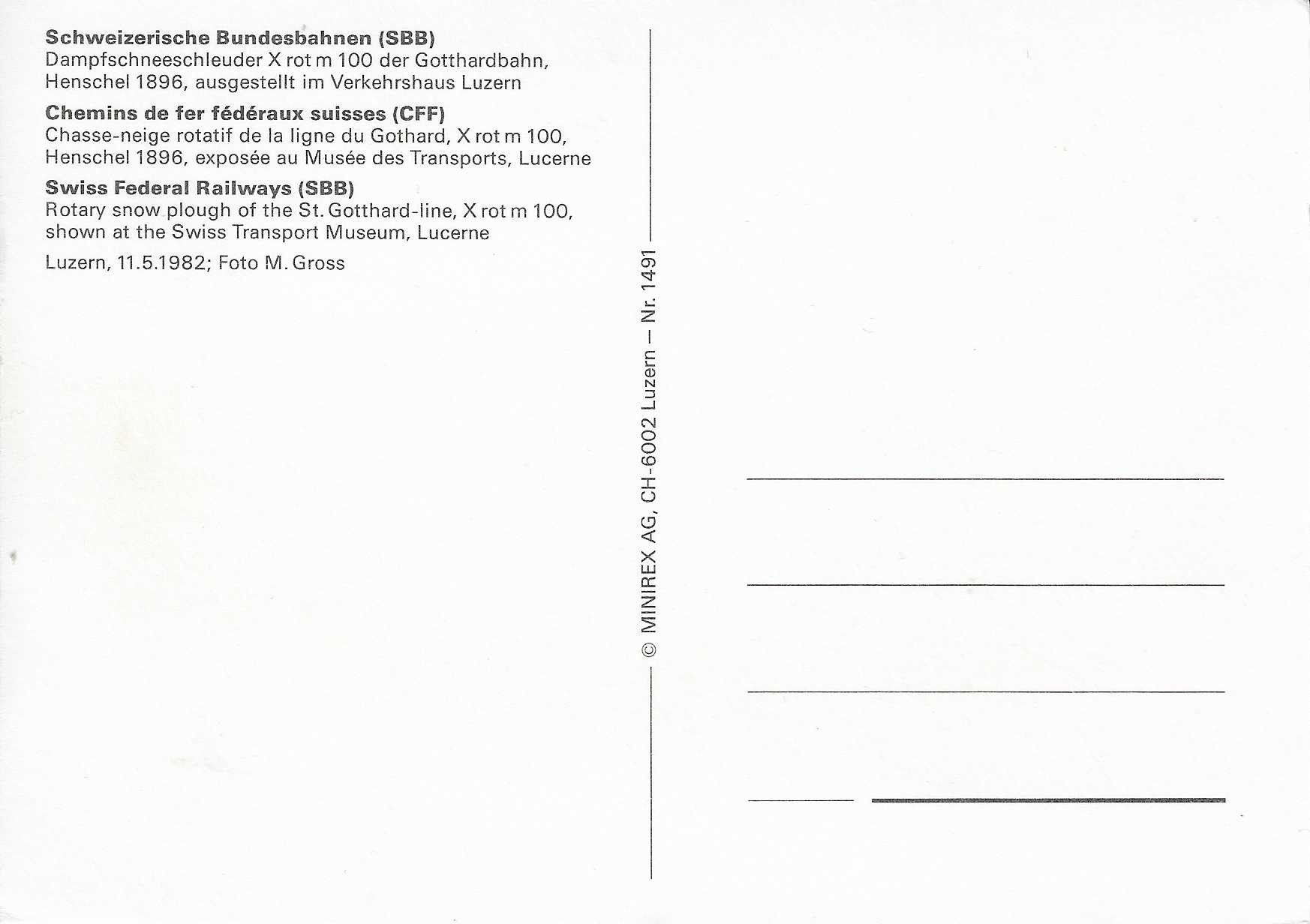 Cartoline postali: SBB Dampfschneeschleuder X rot – Nuovo (secondo la descrizione) da Rothrist venduto da Stranglehold 1