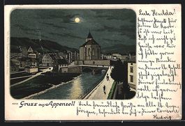 Lithographie Appenzell, Teilansicht