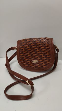 Umhängetaschen Stefano Leder Geflecht, braun (L31)