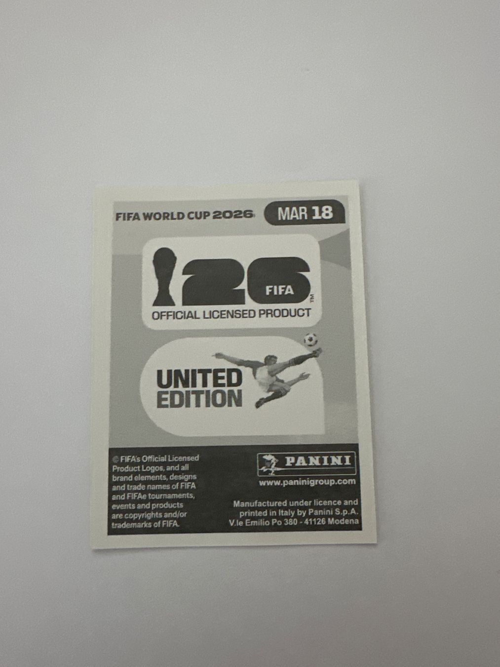 Panini Carte collezionabili: Panini FIFA WM 2026 Sticker - MAR 18 – Usato da Sulz AG venduto da DealWerk 1