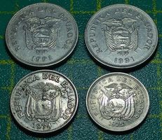 Münzsammlung aus Ecuador