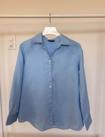 Massimo Dutti Hemdbluse Leinen hellblau Grösse 36