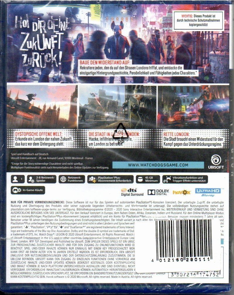 Giochi: Watch Dogs Legion PS5 – Nuovo e nell'imballaggio originale da Schaffhausen venduto da Gemma_1966 1