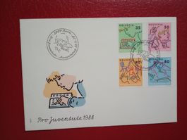 FDC Pro Juventute 1988 Satz
