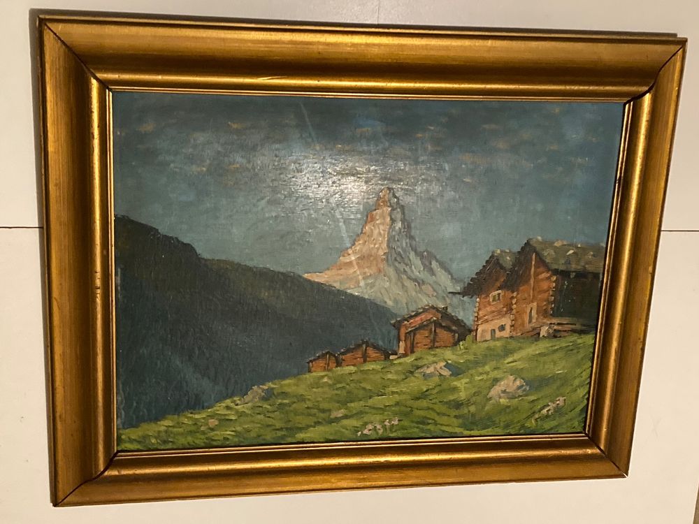 Rolf Vollé (1901-1956) Matterhorn Landschaftsgemälde signier (Gebraucht ...