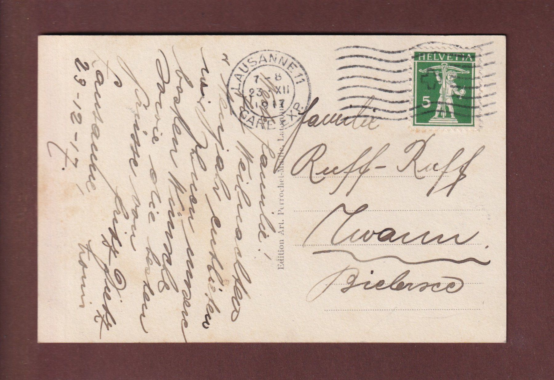 Cartoline postali: LAUSANNE - Pont Chauderon - Tram - 1917 – Usato da Pully venduto da nicecards 1