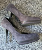 Navyboot Plateau Pumps High Heels Gr. 39 grau Nubuk