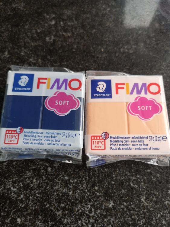 2 Fimo Soft windsorblau pfirsich 57g neu basteln | Kaufen auf Ricardo