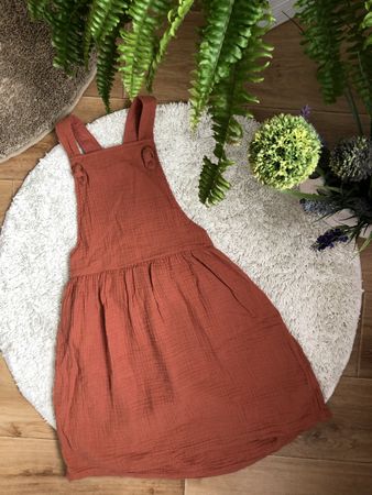 Sommerliches Kleid Gr. 128 MUSSELIN, rostrot *NEU